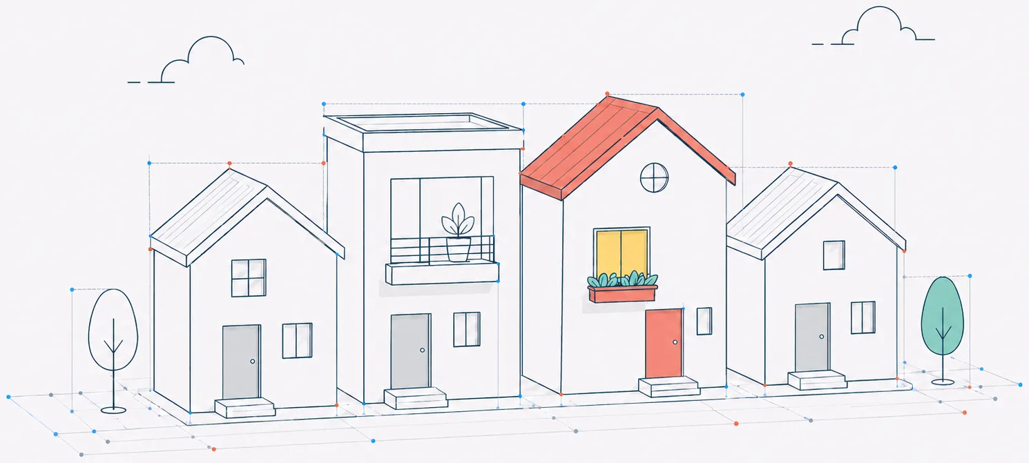 Bespoke digital architecture layout illustration by NAIA Studio