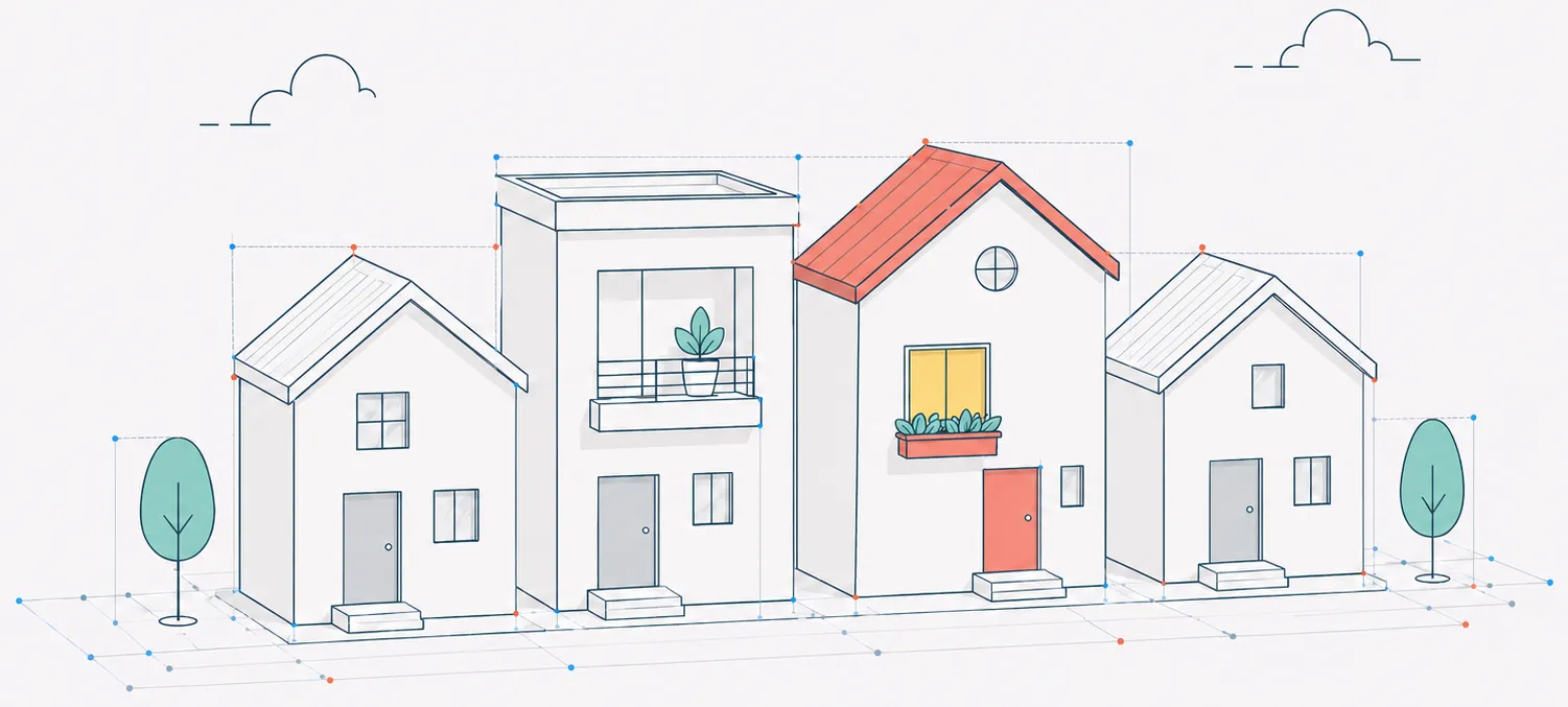 Bespoke digital architecture layout illustration by NAIA Studio
